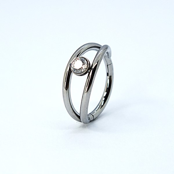 Kahe kaarega titaan rõngas kristalliga - Image 2