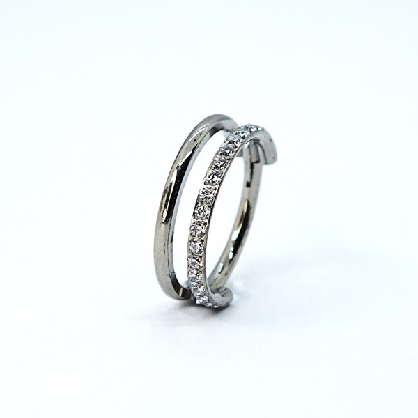 Kahe kaarega titaan-rõngas kristallidega - Image 5