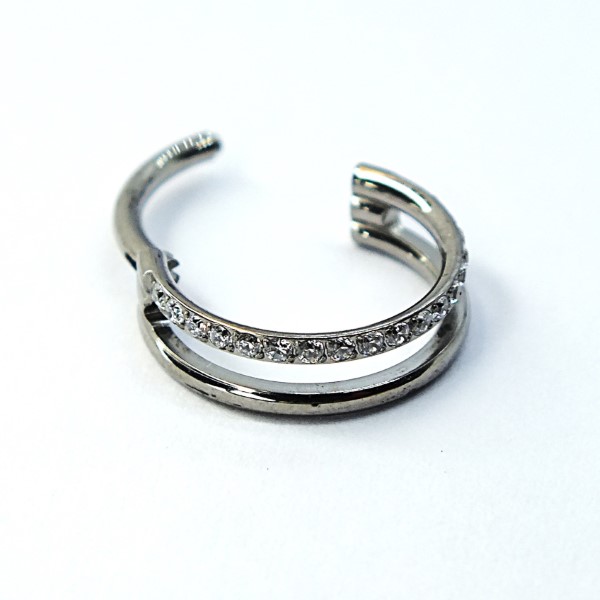 Kahe kaarega titaan-rõngas kristallidega - Image 7