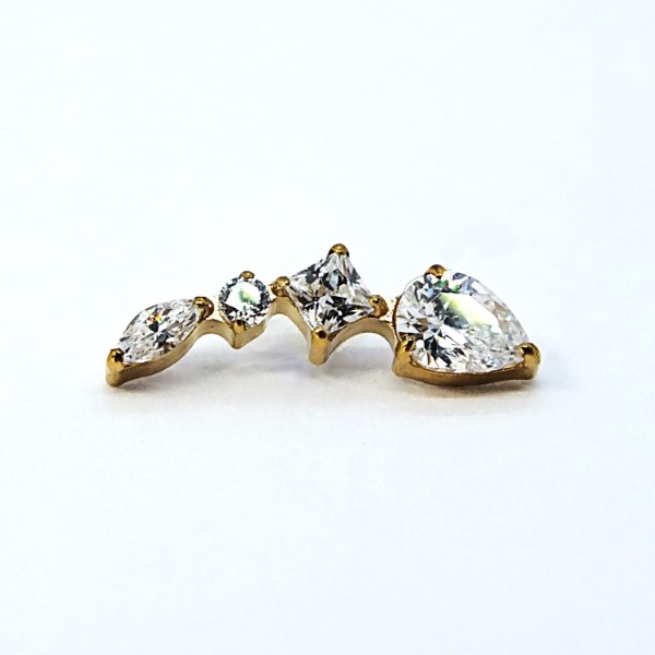 Titaanist labret – nelja kristalliga - Image 7