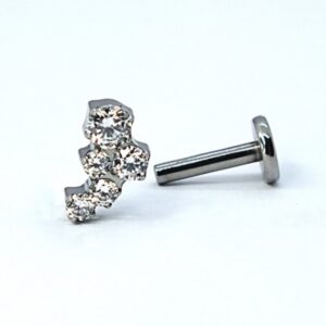 viie valge kiviga hõbedane kõrvaehe