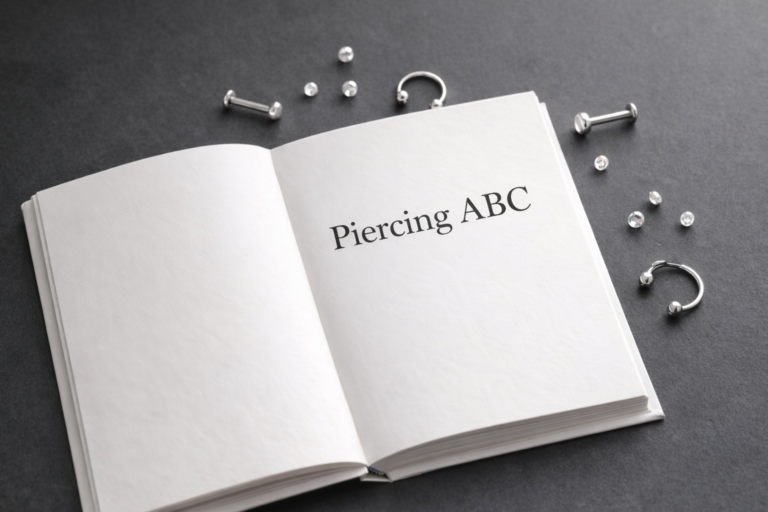 piercing abc juhend erinevate titaanist piercinguehetega harival taustal