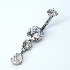 Rippuvate kivikestega  titaanist nabaneet